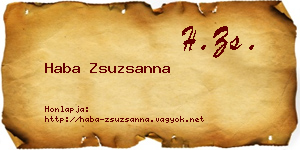 Haba Zsuzsanna névjegykártya